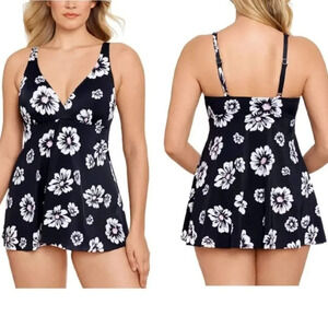 Swim Solutions size 14 Flyaway Tummy-Control Swimdress